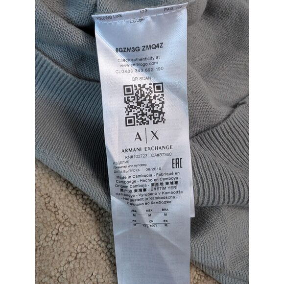 NWT Armani Exchange Sweater Women Medium Gray Black White Color Block - Picture 5 of 7